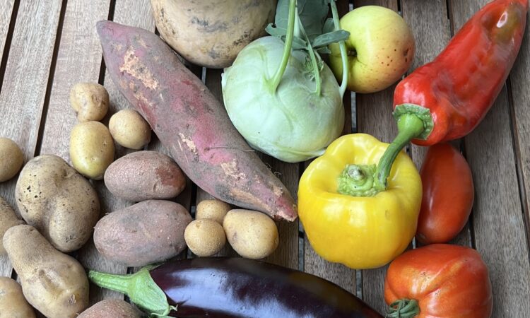 Solawi-Wochenlieferung Gemüse und Obst im Oktober